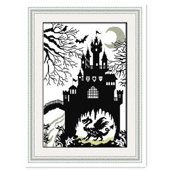 

The Dinosaur Castle Chinese Counted Cross Stitch Patterns 11CT Printed On Canvas Needlework DMC Cross Stitch Fabric Home Decor