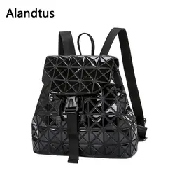 Alandtus Для женщин сумка женская Лазерная рюкзак сумки через плечо школы геометрический складные сумки для подростков сумка женская Feminina Sac Dos