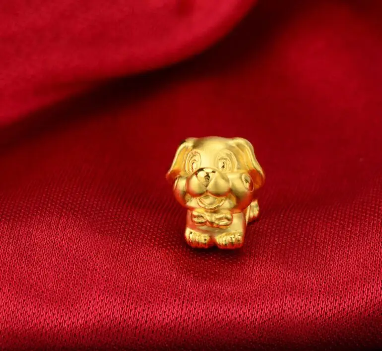 

999 24K Yellow Gold Pendant 3D Women's & Men Chinese Zodiac Dog 1.1-1.5 g