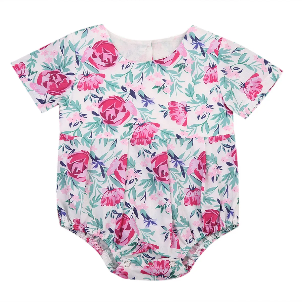 2017 Summer Newborn Baby Girls Flower Leaves Bodysuits Babies Summer
