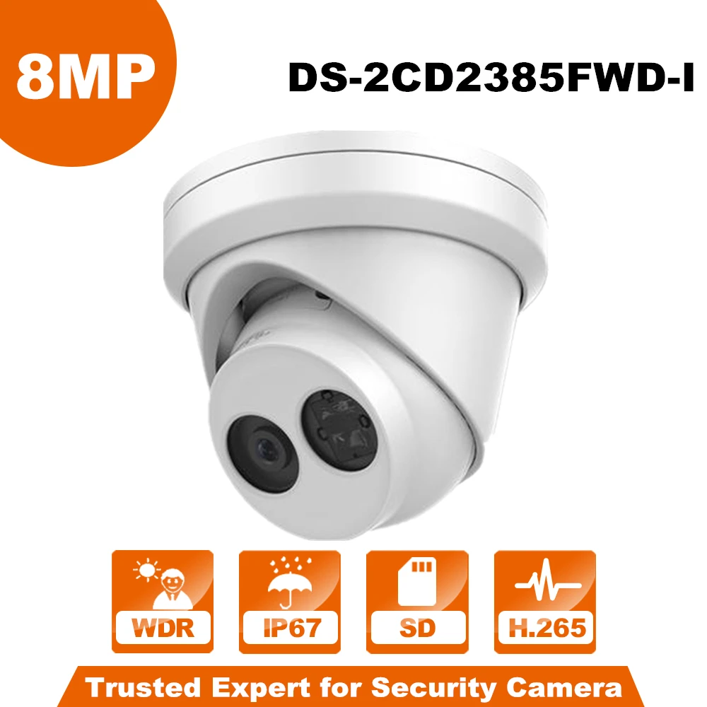 Original Hik DS-2CD2385FWD-I English Version 8MP Network Dome IP Camera POE H.265 IR IP67 cctv camera SD Card Slot Original Hik DS-2CD2385FWD-I English Version 8MP Network Dome IP Camera POE H.265 IR IP67 cctv camera SD Card Slot