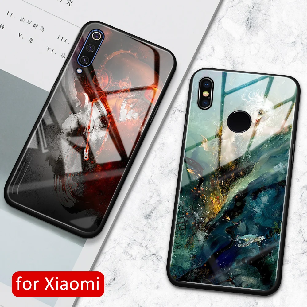 Модный чехол для Xiaomi 8 se стеклянная задняя крышка Mi mix 2s mi 8se lite explorer 9 9se 2 3