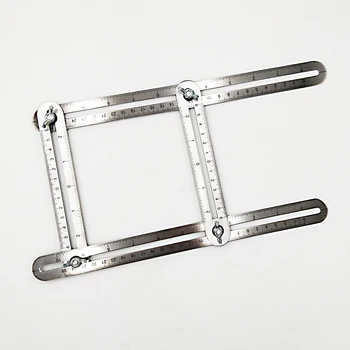 

Adjustable Metal Multi-Angle four-sided folding Measuring Ruler for school,office Template Scale Ruler