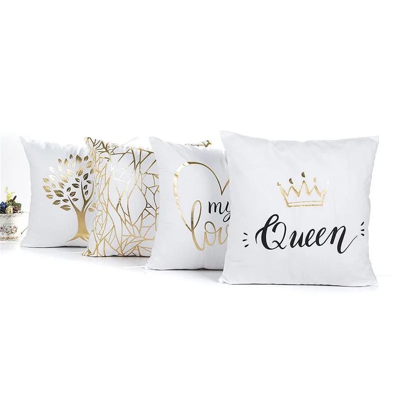 

Christmas Series Bronzing Comfortable Linen Polyester Home Decorative Pillows Cover for Pillowcase