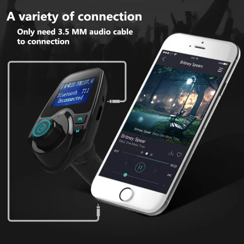 Adaptador de Rádio Mp3 para Carro fm sem Fio Tocador Transmissor Bluetooth Carregador Usb T11 - Image 4