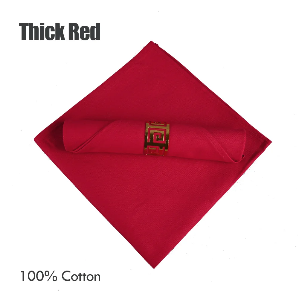 

New 10pcs/lot Wedding Party Decoration 100% Cotton White/Red Table Napkin Hotel Restaurant Cafe Banquet 19" Square Folding Cloth