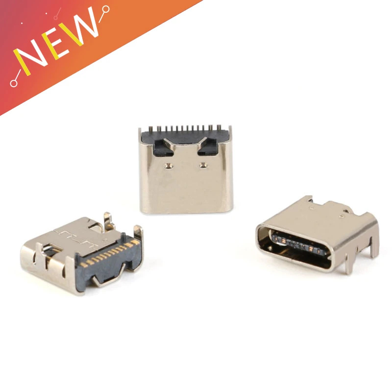 

10pcs/lot 6 Pin SMT Socket Connector Micro USB Type C 3.1 Female Placement SMD DIP For PCB design DIY high current charging