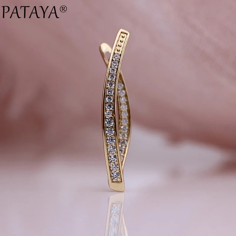 Single Row Micro-wax Inlay Natural Zircon Long Earrings - Image 3