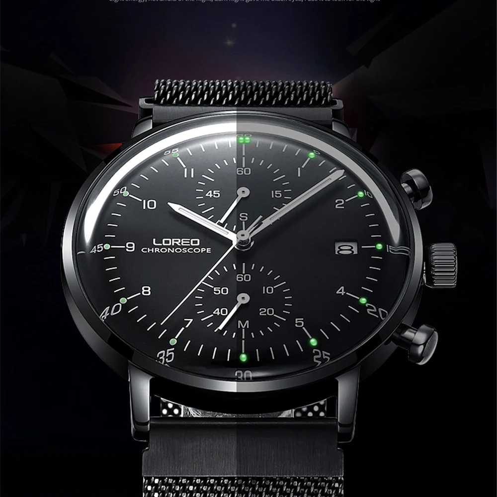 Высокое качество ультра тонкие кварцевые часы для мужчин LOREO модные мужские часы уникальный белый циферблат Кварцевые часы светящиеся Relogio Masculino