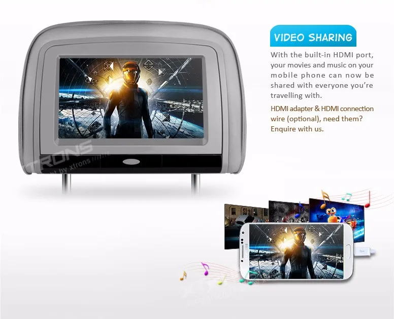 Excellent 2x9" Grey Car Headrest DVD Player with Buit-in HDMI Port with 2 IR Headphones (Black & Beige Optional) 2 Excellent 2x9" Grey Car Headrest DVD Player with Buit-in HDMI Port with 2 IR Headphones (Black & Beige Optional) 2