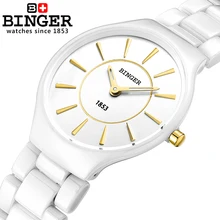 Suisse Binger céramique quartz montre femmes amoureux de la mode style de luxe marque Montres 300 M Résistance À L’eau B8006-3