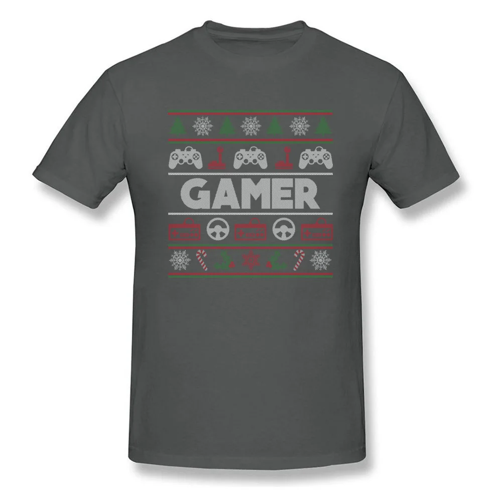Gamer Ugly Christmas Sweater Tops Shirt 2018 Newest Crewneck Casual Short Sleeve 100% Cotton Men T-shirts Casual Tee Shirts Gamer Ugly Christmas Sweater carbon