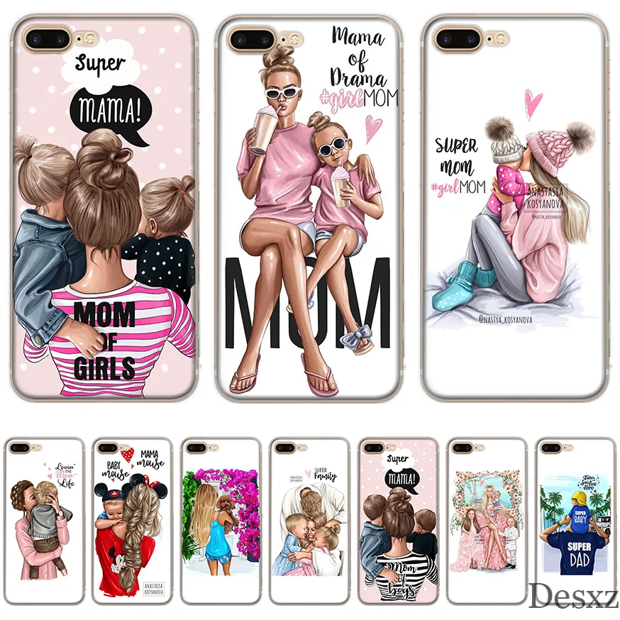 

Gerleek Phone Case Mama Und Baby10 for iPhone 6 6s 7 8 Plus iPhone 11 Pro X XS Max XR 5 5S SE Hard Cover