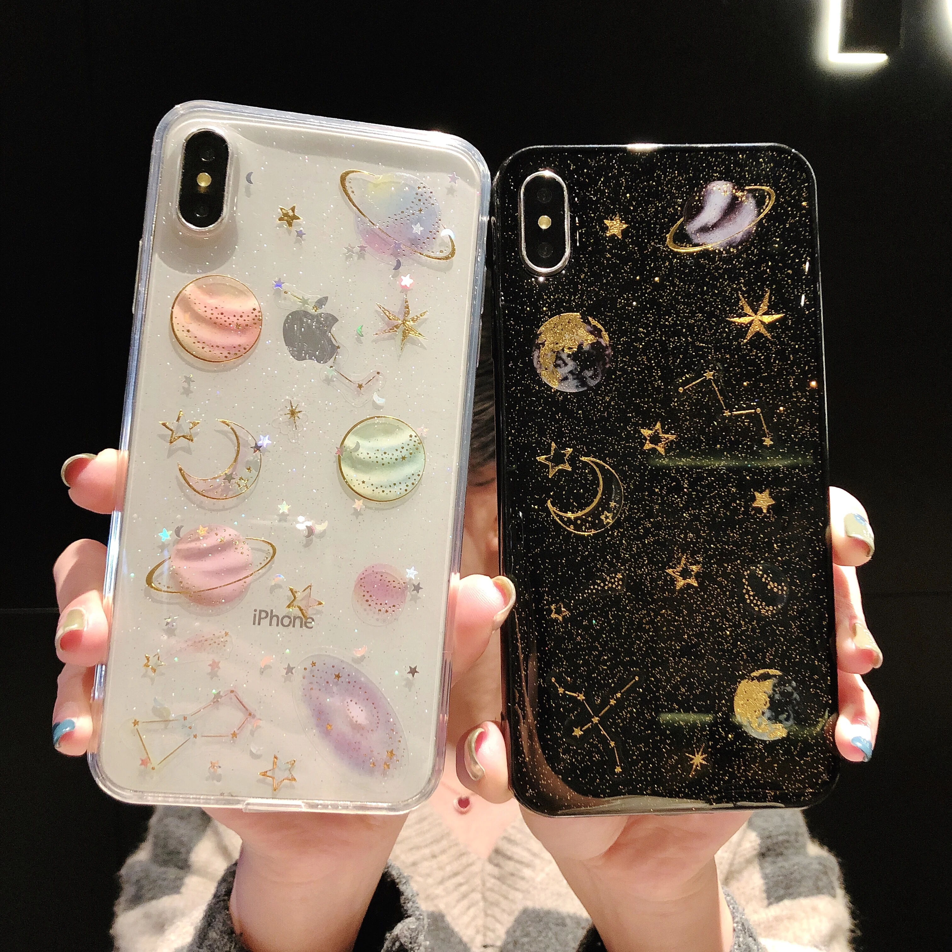 

Planet Transparent Case For iPhone XR Case Luxury Silicone Soft Cover Case on For iPhone XS Max X 7 Plus 8 6 6S 10 Case Coque