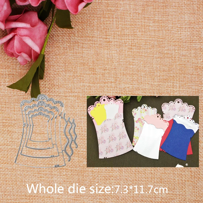 

Metal Cutting Die Cut Tag 7pc Lace Frame Scrapbook Paper Craft Album Card Punch Knife Art Cutter Die 7.3*11.7CM