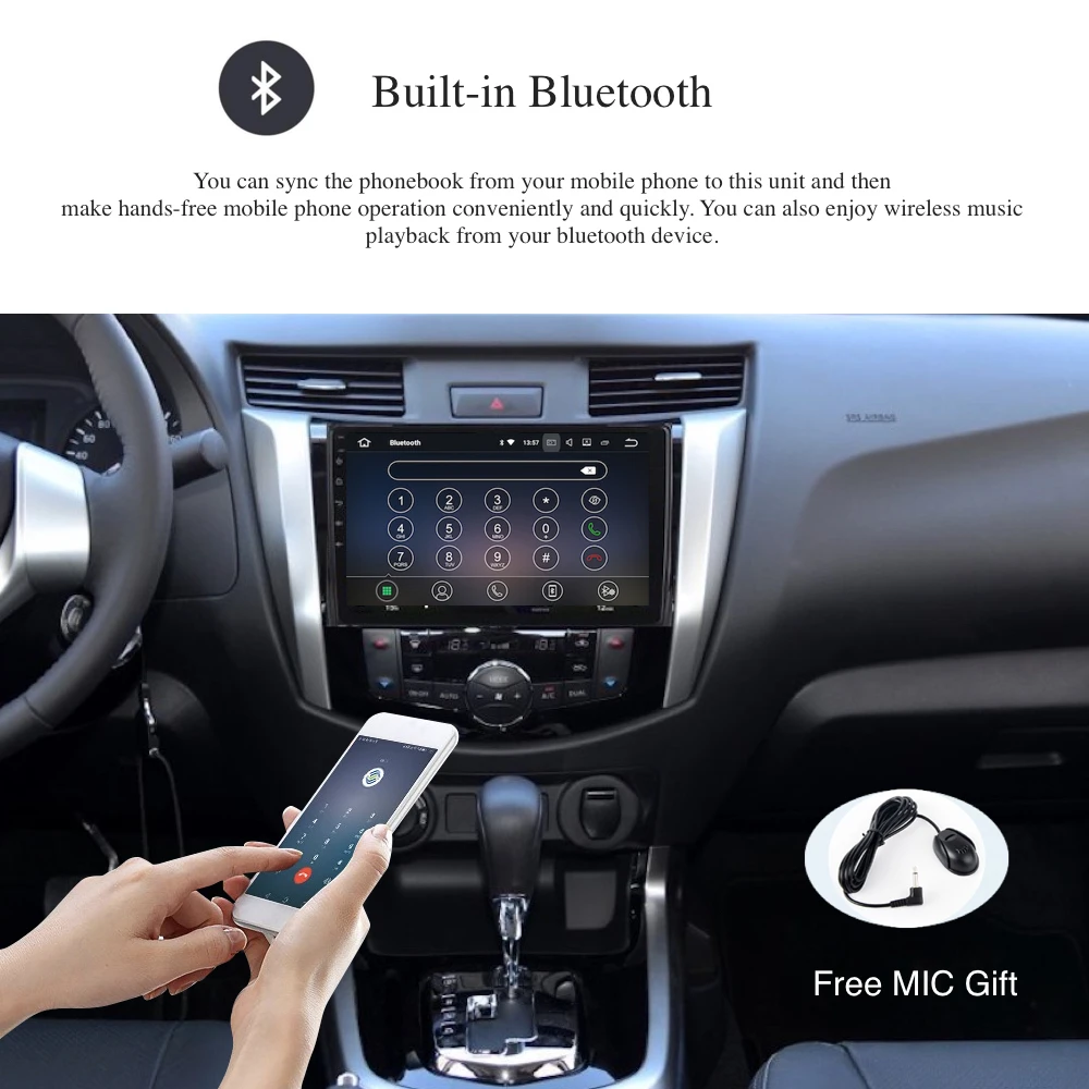 Excellent 10.2" Android 9.0 Car Radio Multimedia for Nissan Navara NP300 Navi 2015 2016 2017 2018 Vehicle Gps Autoradio RDS Mirror 1