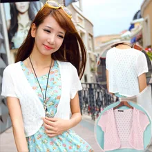 Летние женские вязаные повседневные свободные свитера с v-образным вырезом и коротким рукавом, кардиганы, женская трикотажная верхняя одежда с открытым швом