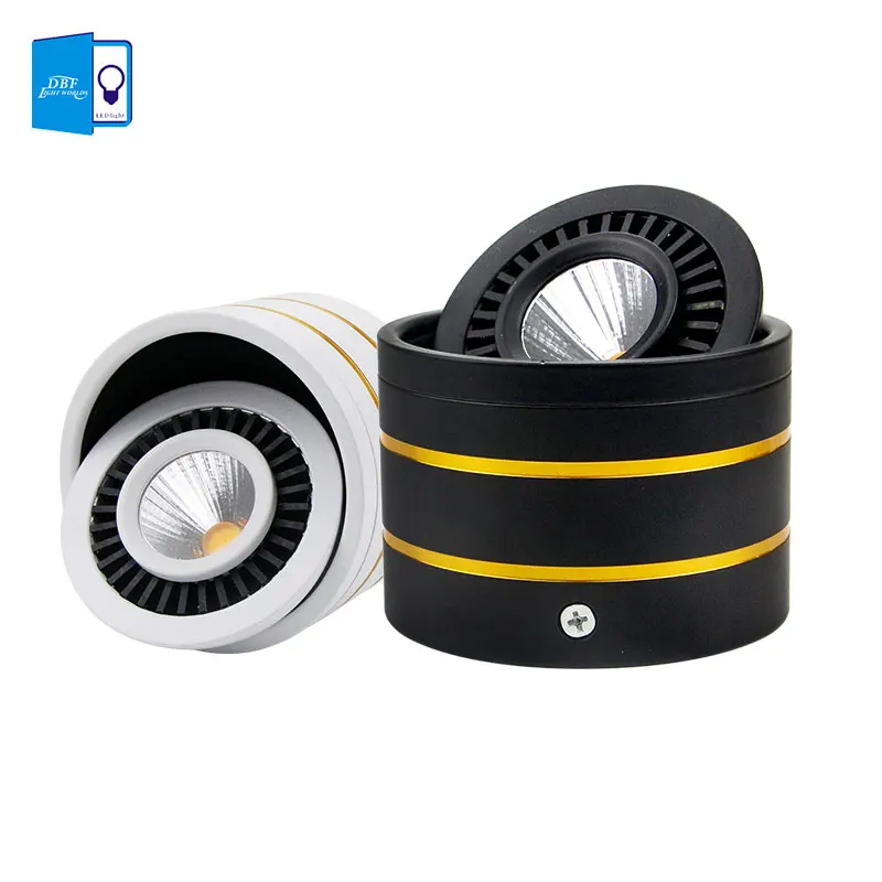 

[DBF]Black/White Housing Angle Adjustable LED Surface Mounted Downlight Dimmable 5W 7W 9W 15W No Cut Spot Lamp with Transformer