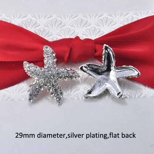 (S0562)10pcs/lot, 29mm metal rhinestone embellishment,flat back,silver