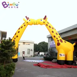 Заводская розетка 12 м надувная, Двойная модель жирафа Арка желтый жираф арка на заказ украшение для рекламы Двери