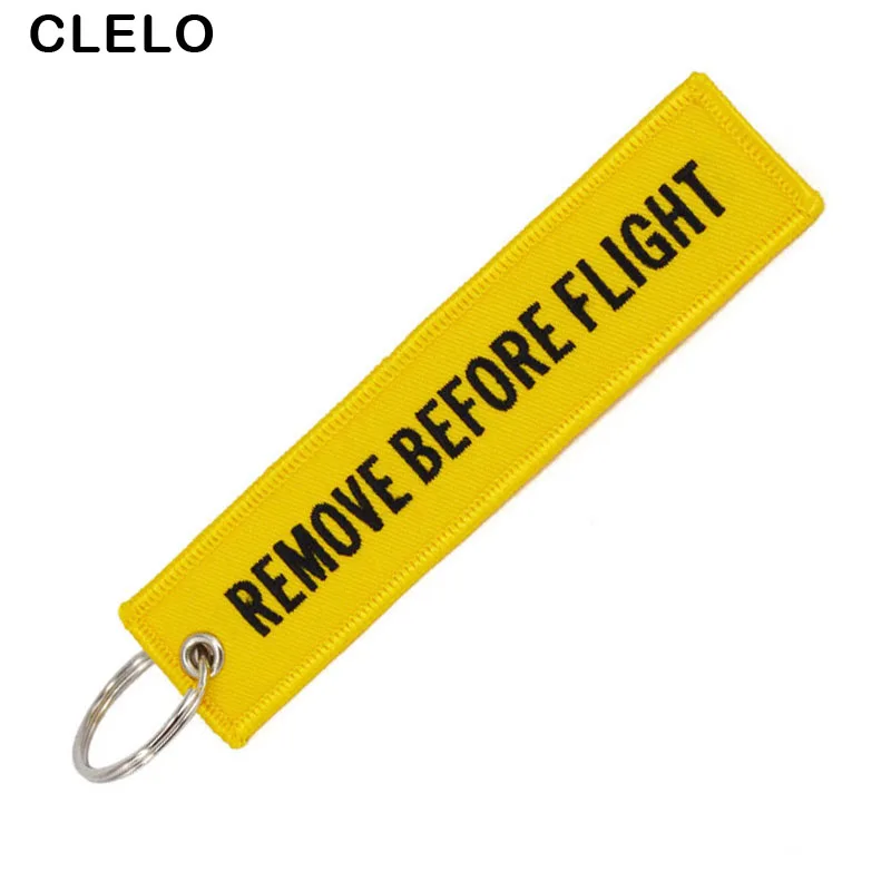Fashion Remove Before Flight Luggage tag Embroidery bag tag Luggage Lable with Keyring Keychain For Aviation Gifts