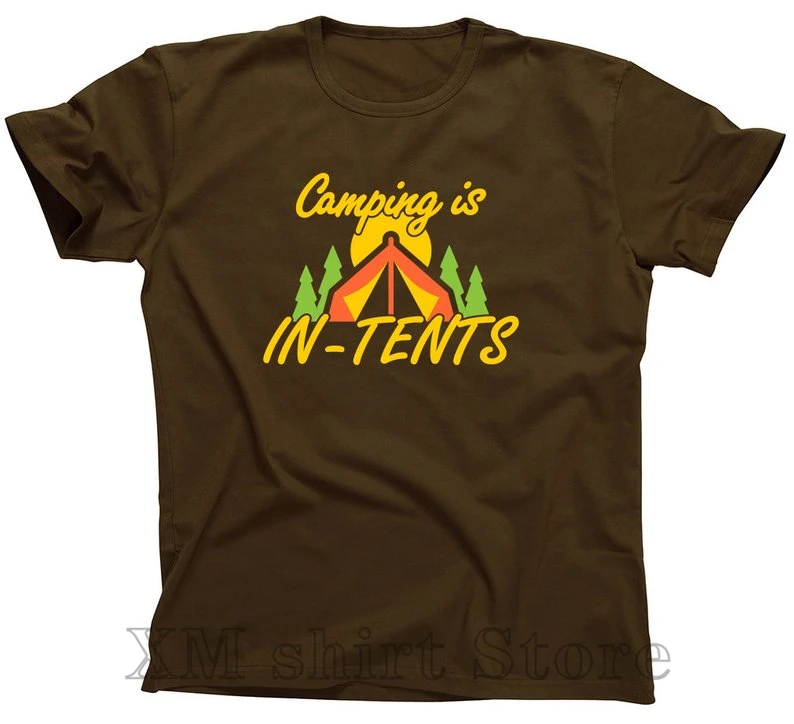 Camping is In-Tents fun when Intense Lifes Smore camp Shirt T-Shirt men Women Youth Funny Geek Hiking fire ML-416 | Мужская одежда