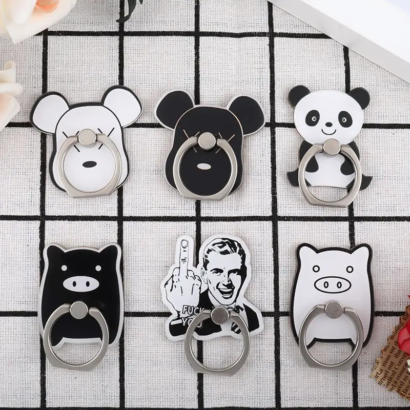 Cartoon Animal Phone Stand Mobile Finger Ring 360 Degree Rotation Holder For IPhone X 7 Plus Samsung Xiaomi