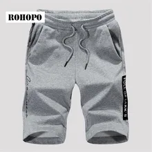 ROHOPO эластичные хлопковые летние пляжные шорты для путешествий, свободные брюки до колена, дышащая хлопковая спортивная одежда