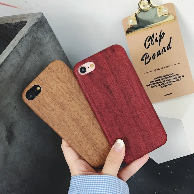 Ультра тонкий имитация дерева чехол для iPhone X 6 XS 5S S 7 8 XR MAX зерна мягкая кожа