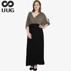 6xl 5xl Лето Макси платье плюс Размеры Повседневное Для женщин платья V шеи Половина рукава Винтаж Vestidos элегантное большого размера Женская