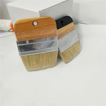 

2 PC Wooden Handle Chalk Paint flat Brush Bristle Chalk Oil Paint Painting Wax Brush Artist Art Supplies Hand tool set free shi