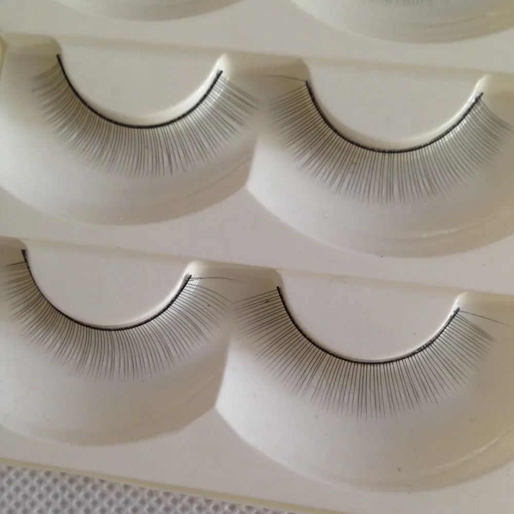 Fashion 5 Pairs Handmade Cosmetic Eye lashes Natural Thin Long False Eyelashes Free Shipping (8)