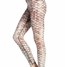 Женские Хаки чешуя Русалки печати фитнес быстросохнущие упражнения Леггинсы Высокая талия полная длина энергии брюки ropa mujer