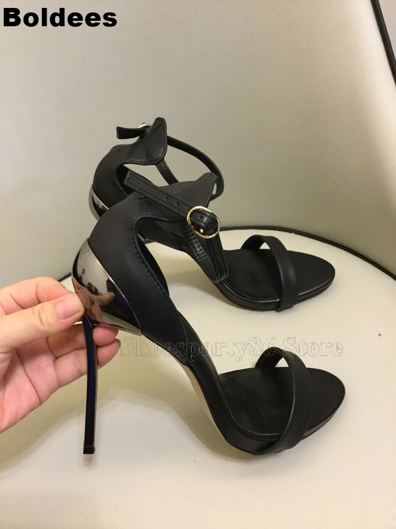 12 Hoja Cm Mujer Negro Color Sandalia Verano Tacón Cuero As Zapatos Moda De Showed Sandalias Plataforma Alto xXYzSwqwv