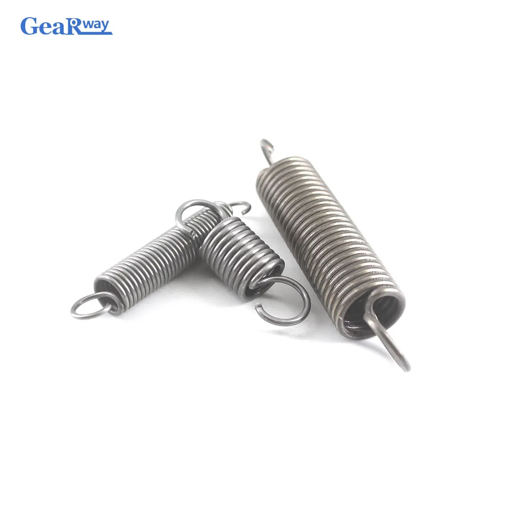 

Gearway 2pcs Extension Spring Small Tension Springs 1.2mm Thickness 12mm OD 150-300mm Length Steel Long Extension Spring