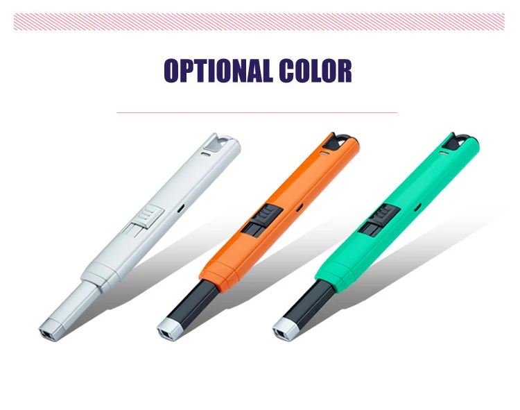 Metal case Long USB Electric arc kitchen ignitiog windproof lighters,rechargeable pulse lighter Candles and Fireworks