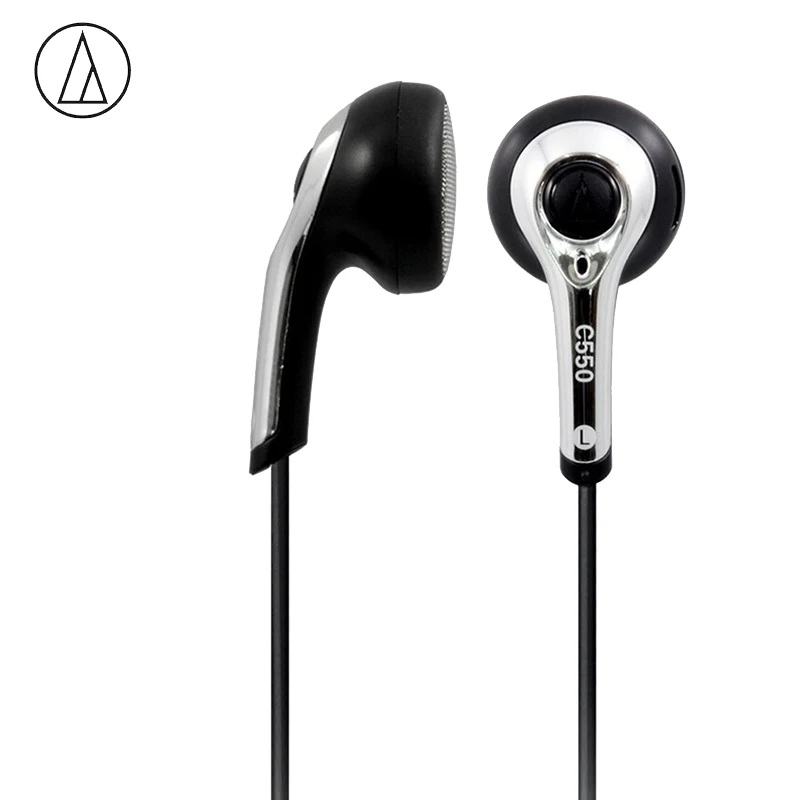 Оригинальный Audio Technica ATH C550 проводные наушники с тремя полосами выравнивания