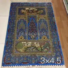 3'x4. 5' 230 линии ручной работы Шелковый Восточный персидских Ковры ручной ковер из шелка для украшения дома