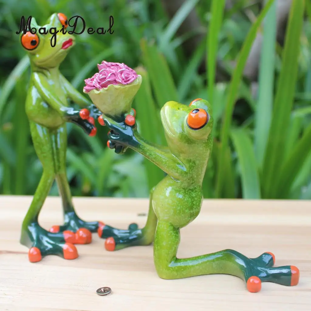 MagiDeal 3D Frog green garden patio lawn ornaments shelf display car decor ornament toy wedding gift