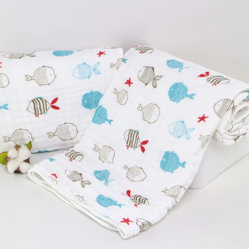 Детское одеяло постельные принадлежности новорожденного хлопок муслин пеленать Обёрточная бумага детская трехслойная утолщаются Марля