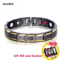 Безопасный магнитный браслет для Для женщин Мощность терапевтические магнитики магнетит мужские браслеты оздоравливающие ювелирные изделия из нержавеющей стали WNW137