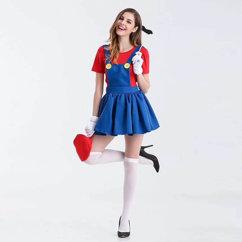 Christmas Costumes Funny Super Mario Luigi Cosplay Clothing for Adults