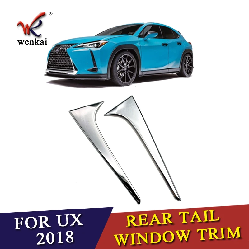 

For Lexus UX200 UX250h UX260h Car Sticker Styling Ornament Rear Tail Spoiler Side Triangle Molding Window Bezel Trim 2pcs