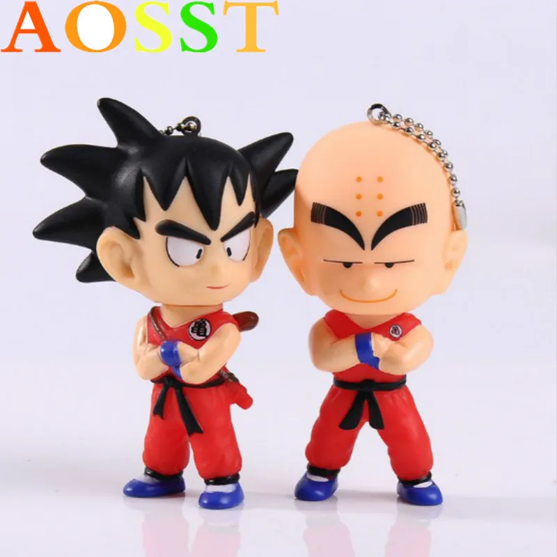Anime Dragon Ball Monkey Keychain Son Goku Super Saiyan Evade Glue PVC
