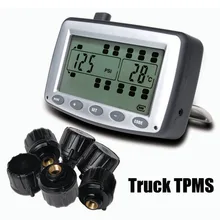 Tire Pressure Monitoring System Car TPMS with 6 pcs External Sensors Truck Trailer, RV, Bus, Miniature passenger car