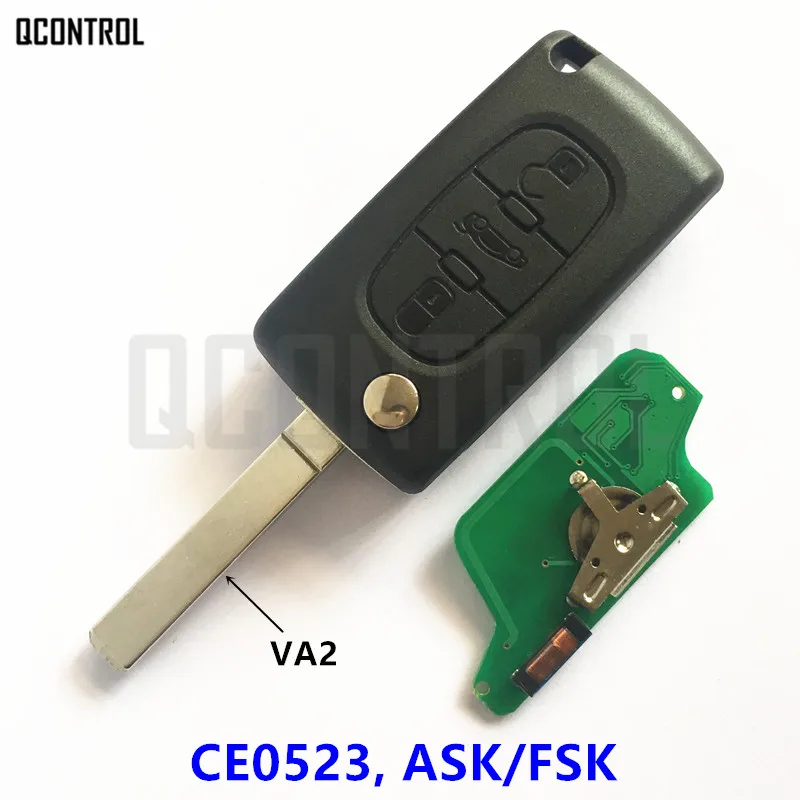 QCONTROL 3BT дистанционный флип-ключ для PEUGEOT 807 407 308 307 207 CC SW Expert Partner Автоматический Дверной замок(CE0523 ASK/FSK, VA2