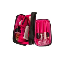 Повседневные нейлоновые дамские сумки для макияжа с двойными внутренними слоями недорогие дорожные сумки для косметики два цвета