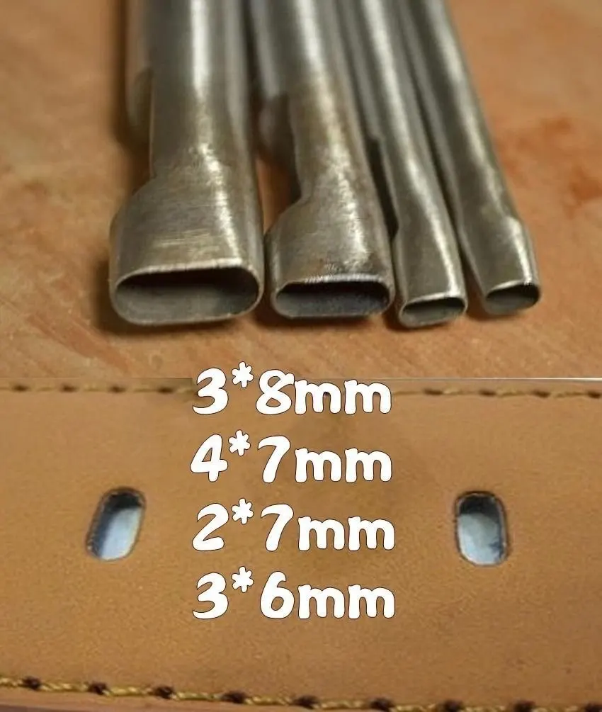 Страсть 4-Размеры овальная форма отверстия и выдвижным встроенным пробойником для сигар ремень ремешок для наручных часов прокладка полые кожаные инструмент