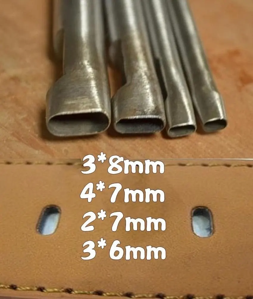 

Passion 4-Size Oval shape Hole Punch Cutter Belt Watch Band Gasket Hollow Leather Tool