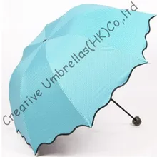 Зонтики с принтами цветов лотоса, 2 раза черное покрытие, солнцезащитный крем, UPF> 50+, зонтик, арочная форма ручные зонты, ветрозащитное, черное покрытие